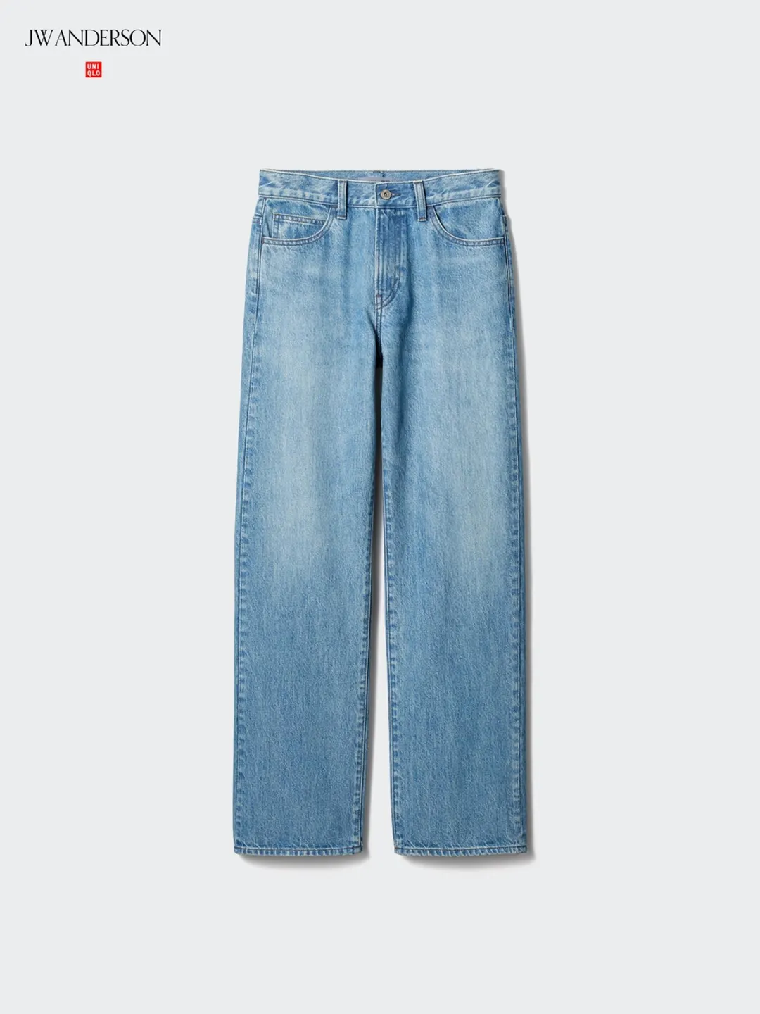 Джинсы прямого кроя с эффектом стирки, Uniqlo