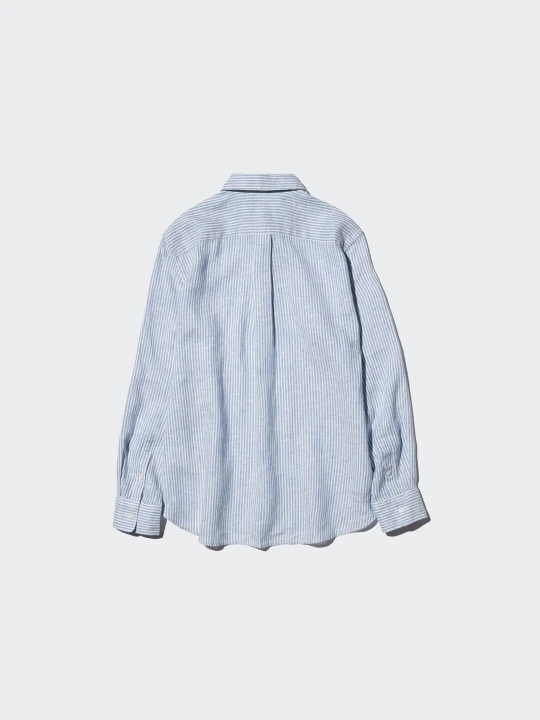 Рубашка в полоску из французского льна с длинными рукавами, Uniqlo