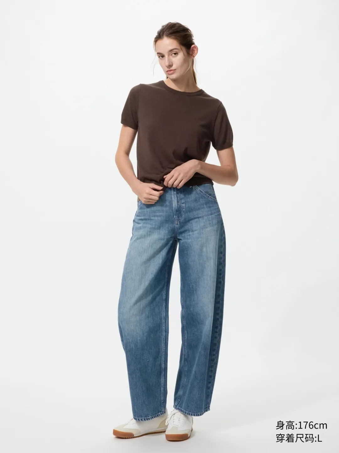 Джемпер из смеси хлопка и модала с короткими рукавами, Uniqlo