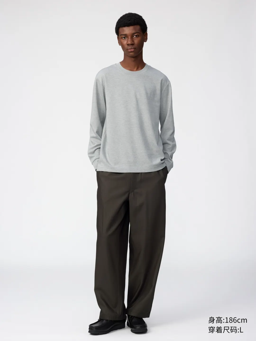 Лонгслив AIRism из смесового хлопка в полоску, Uniqlo