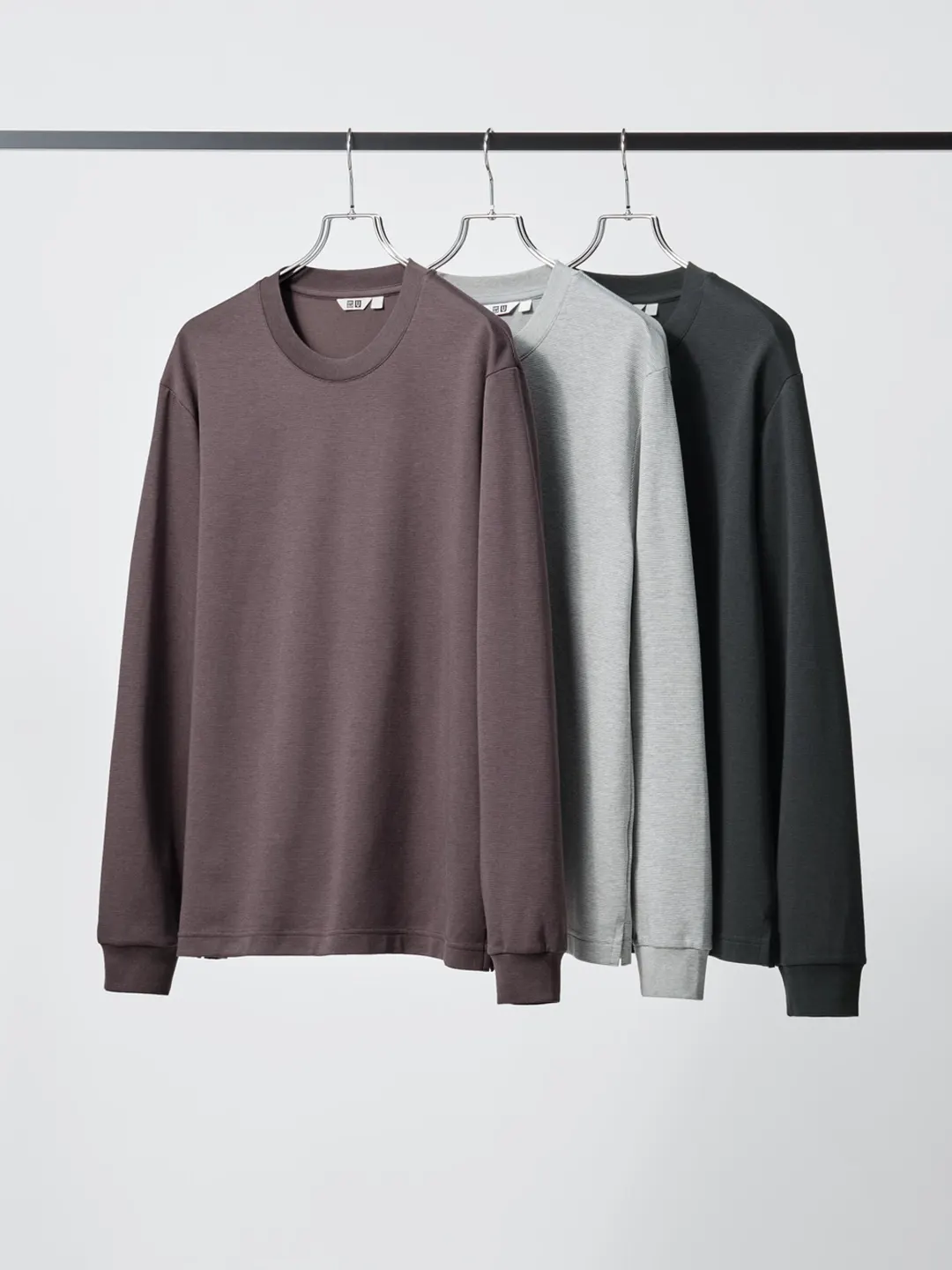 Лонгслив AIRism из смесового хлопка в полоску, Uniqlo