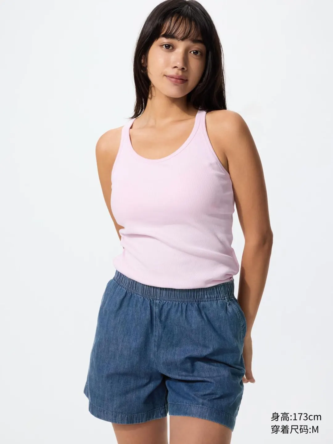 Шорты джинсовые комфортного кроя из хлопка, Uniqlo
