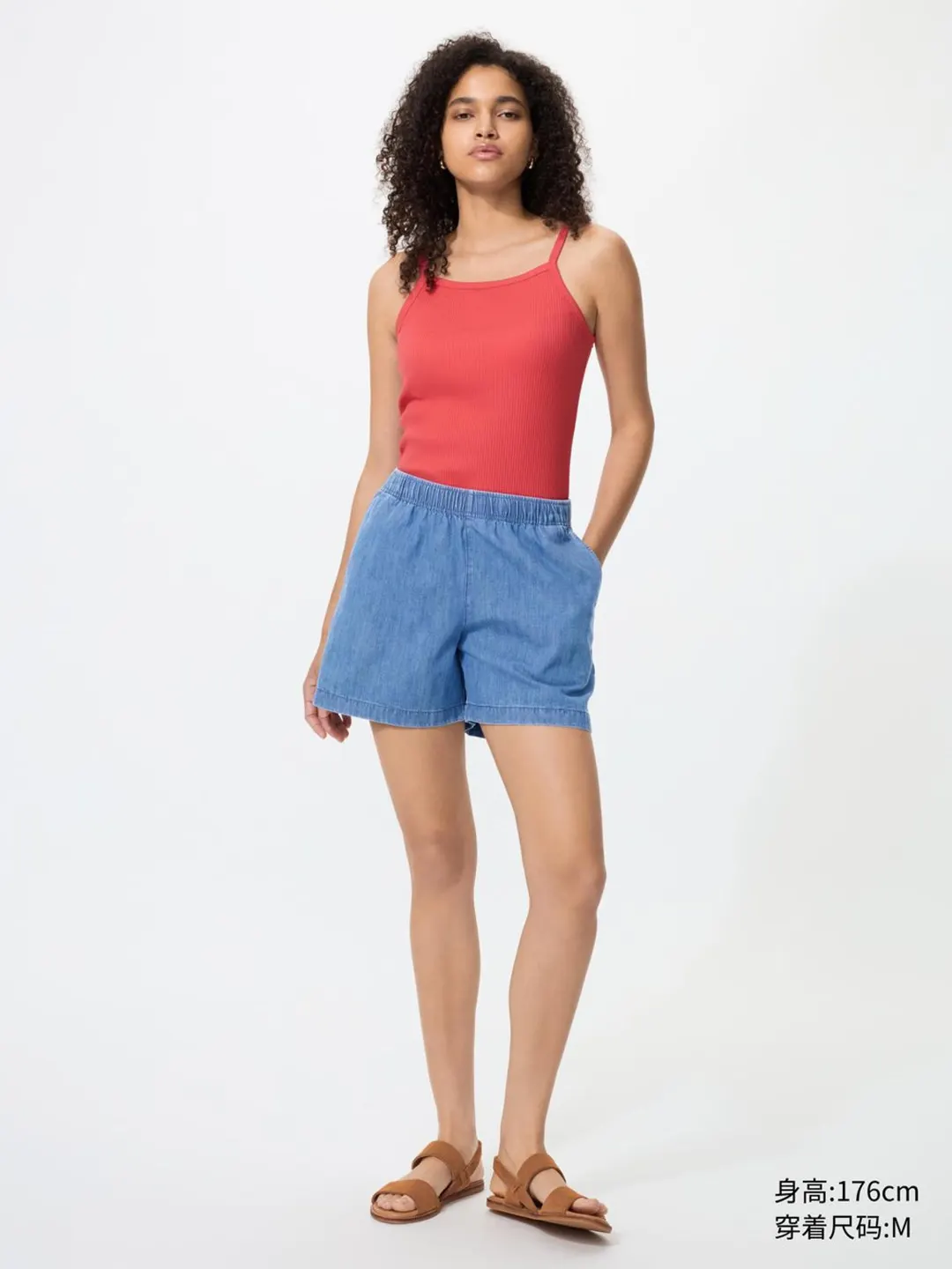Шорты джинсовые комфортного кроя из хлопка, Uniqlo