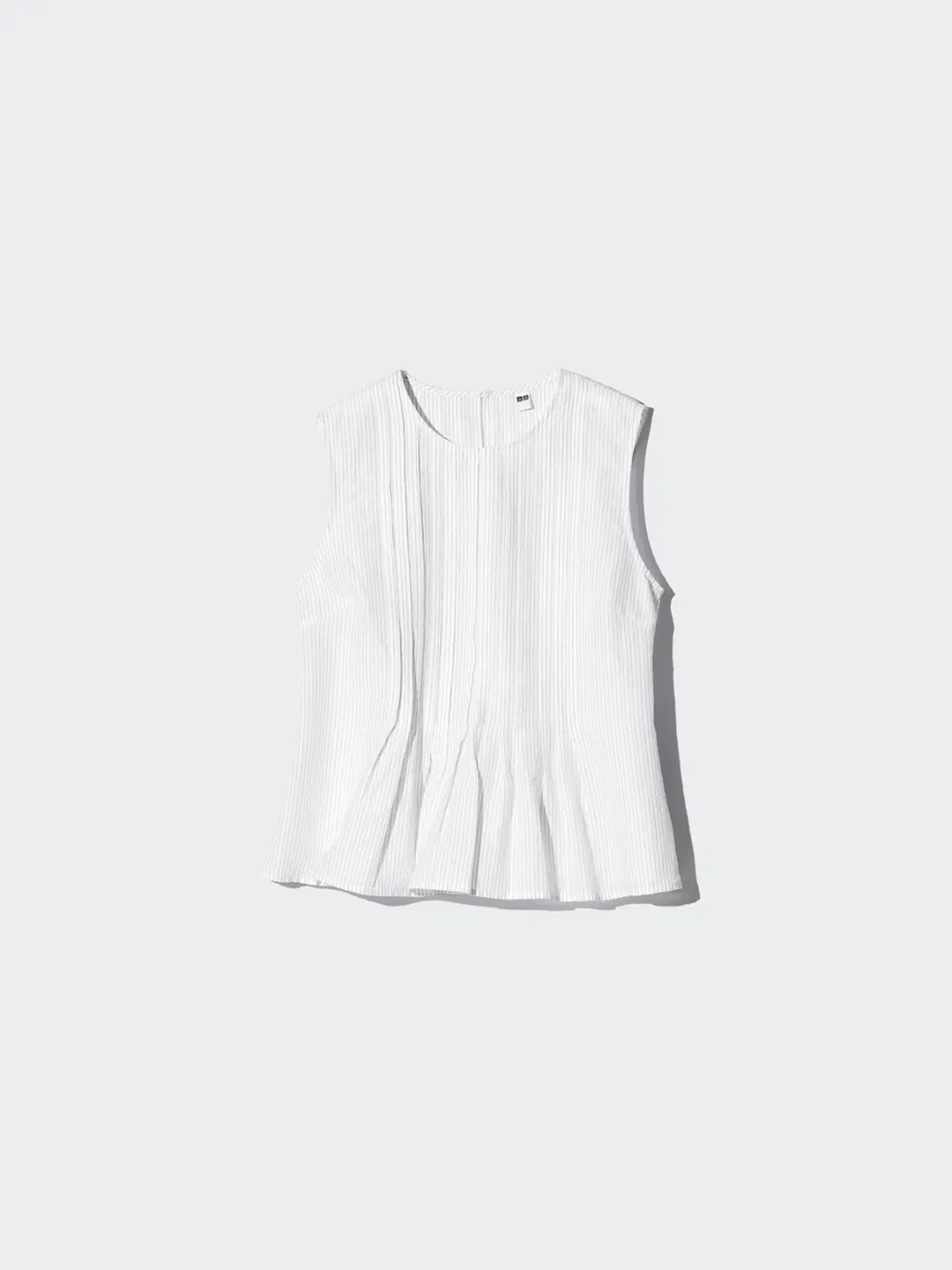 Рубашка плиссированная из смесового льна без рукавов, Uniqlo