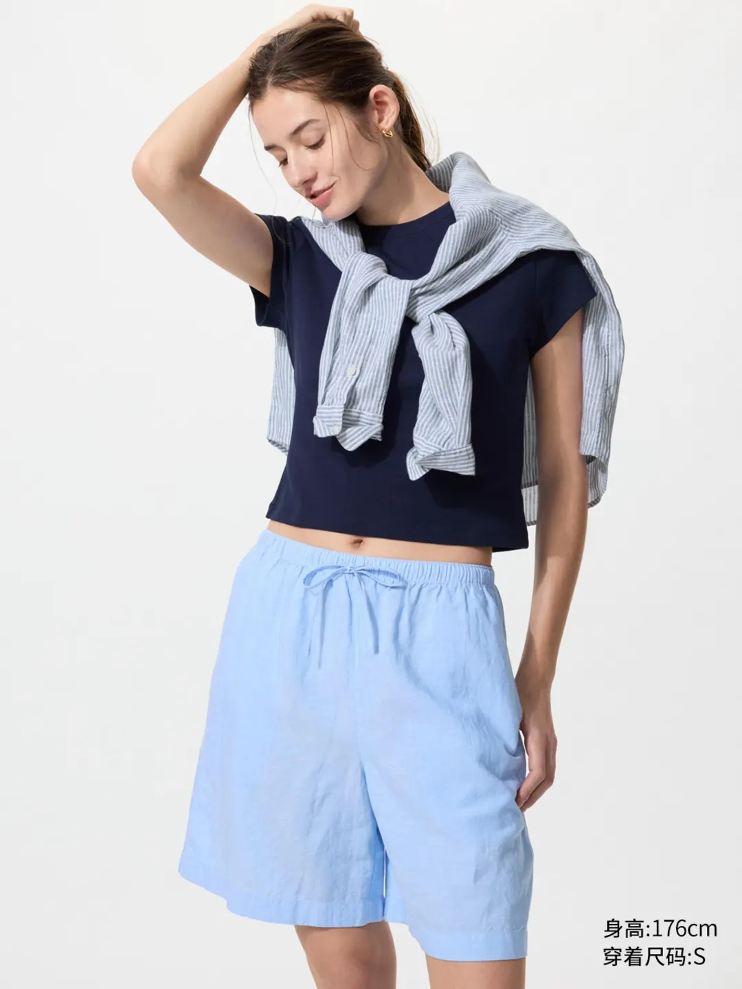 Шорты комфортного кроя из смесового льна, Uniqlo