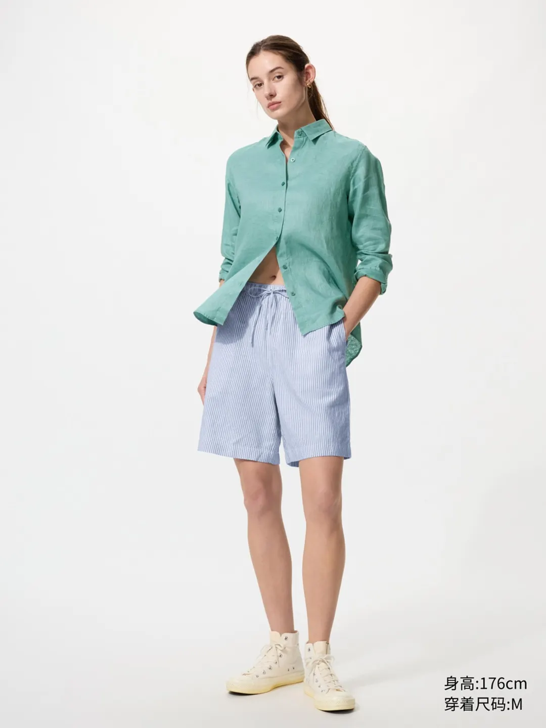 Шорты комфортного кроя из смесового льна, Uniqlo