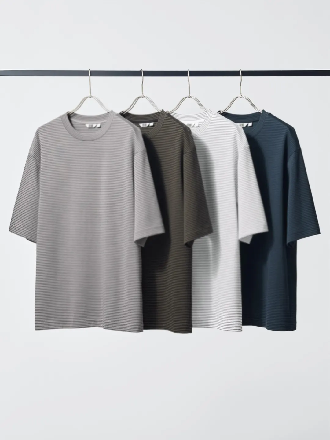 Футболка AIRism свободного кроя из смесового хлопка в полоску, Uniqlo