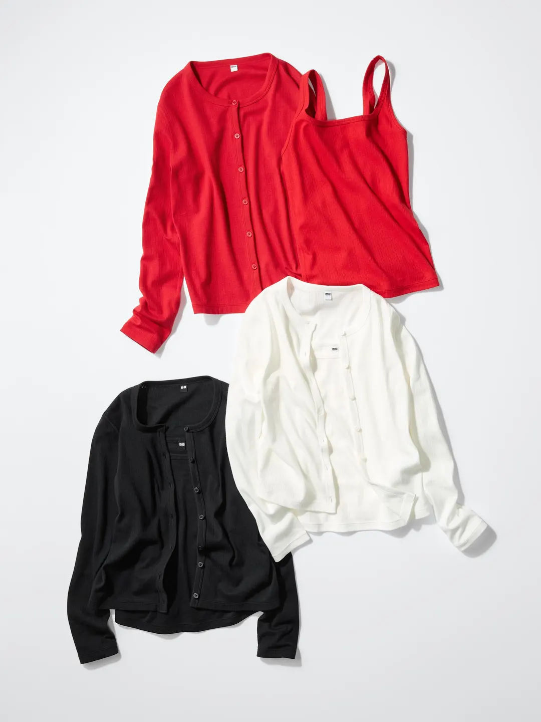 Топ в рубчик с жаккардовым узором, Uniqlo