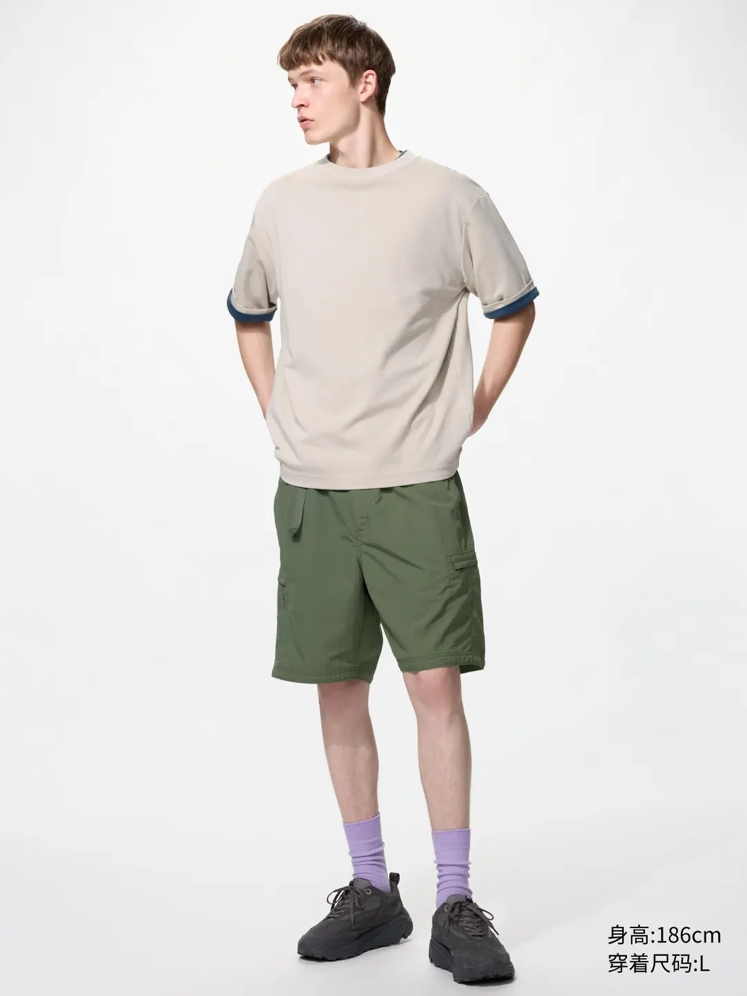 Шорты свободного кроя из нейлона, Uniqlo