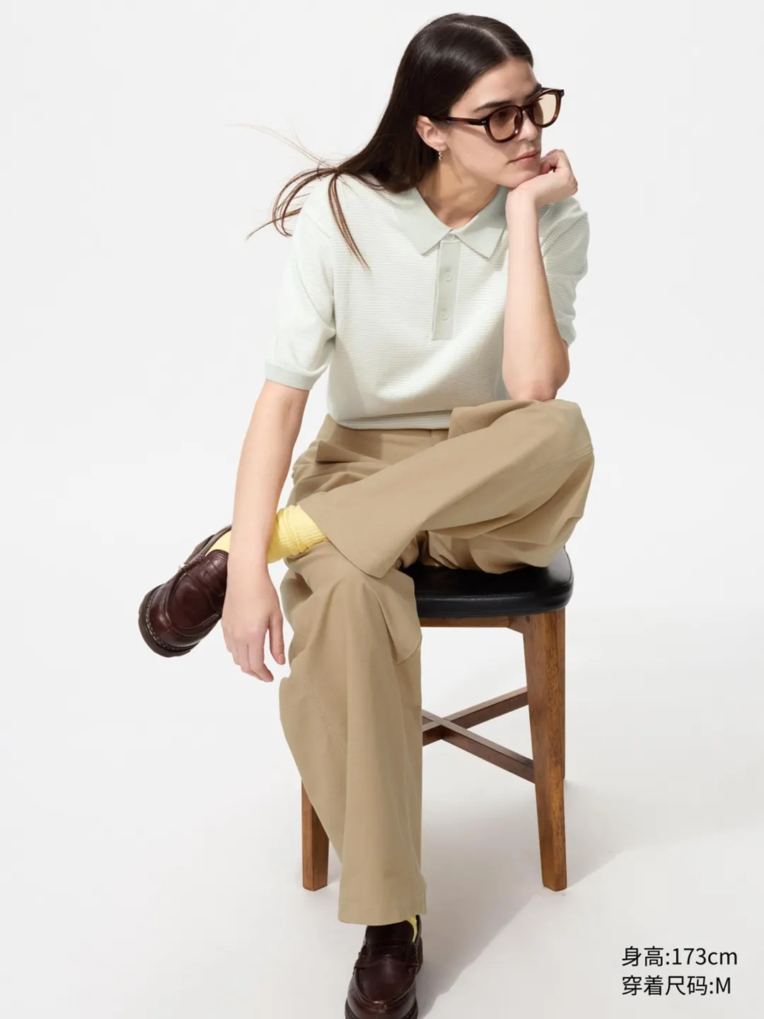 Поло трикотажное в полоску, пригодное для машинной стирки, Uniqlo