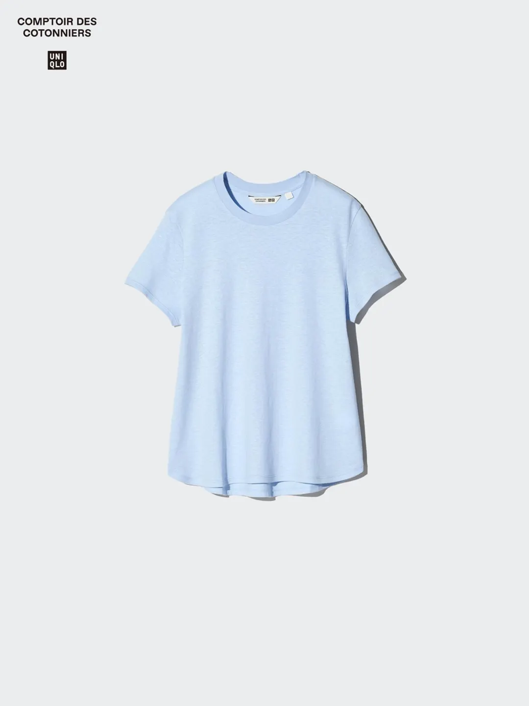 Футболка из смесового льна с круглым вырезом, Uniqlo