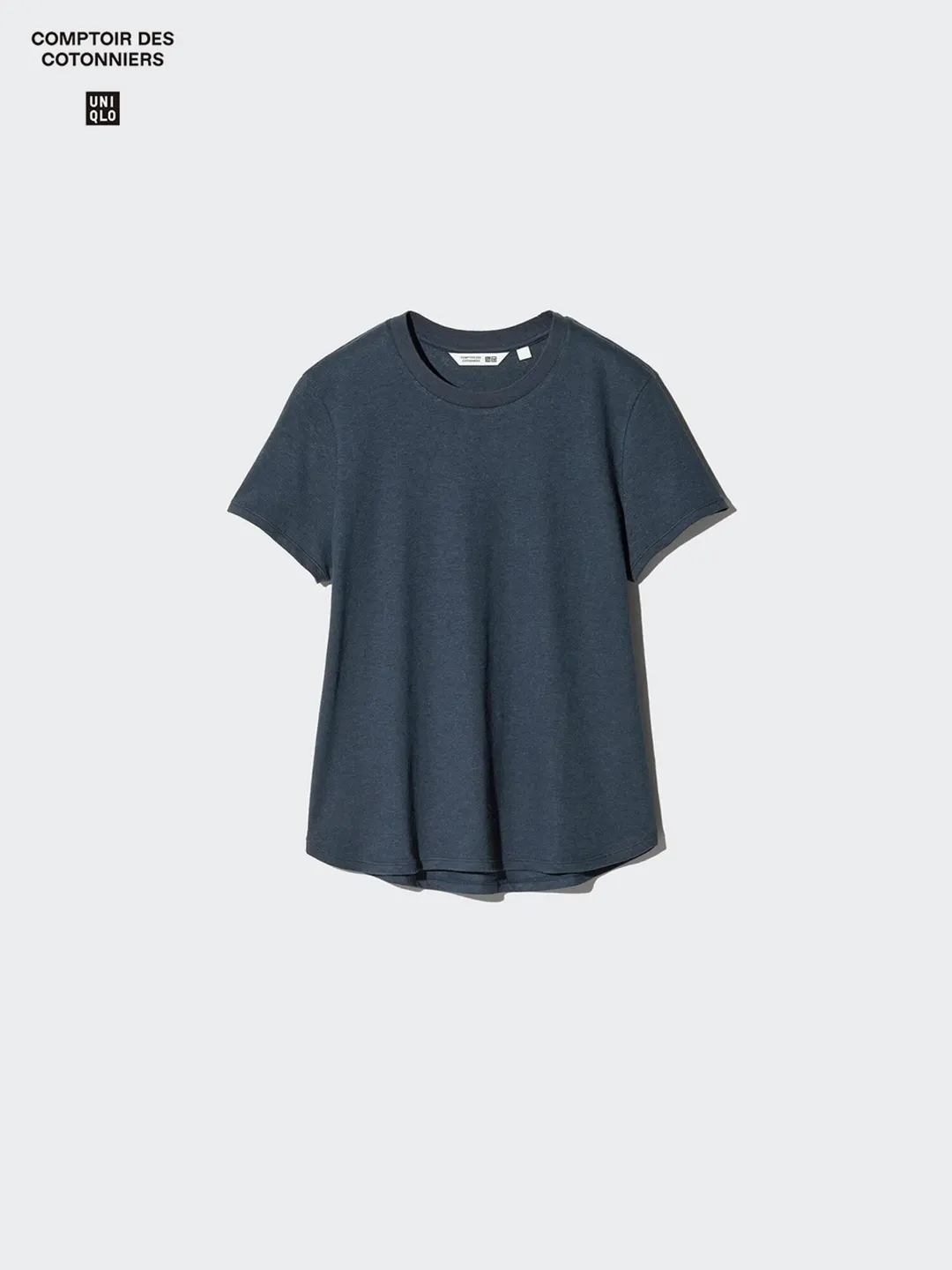 Футболка из смесового льна с круглым вырезом, Uniqlo