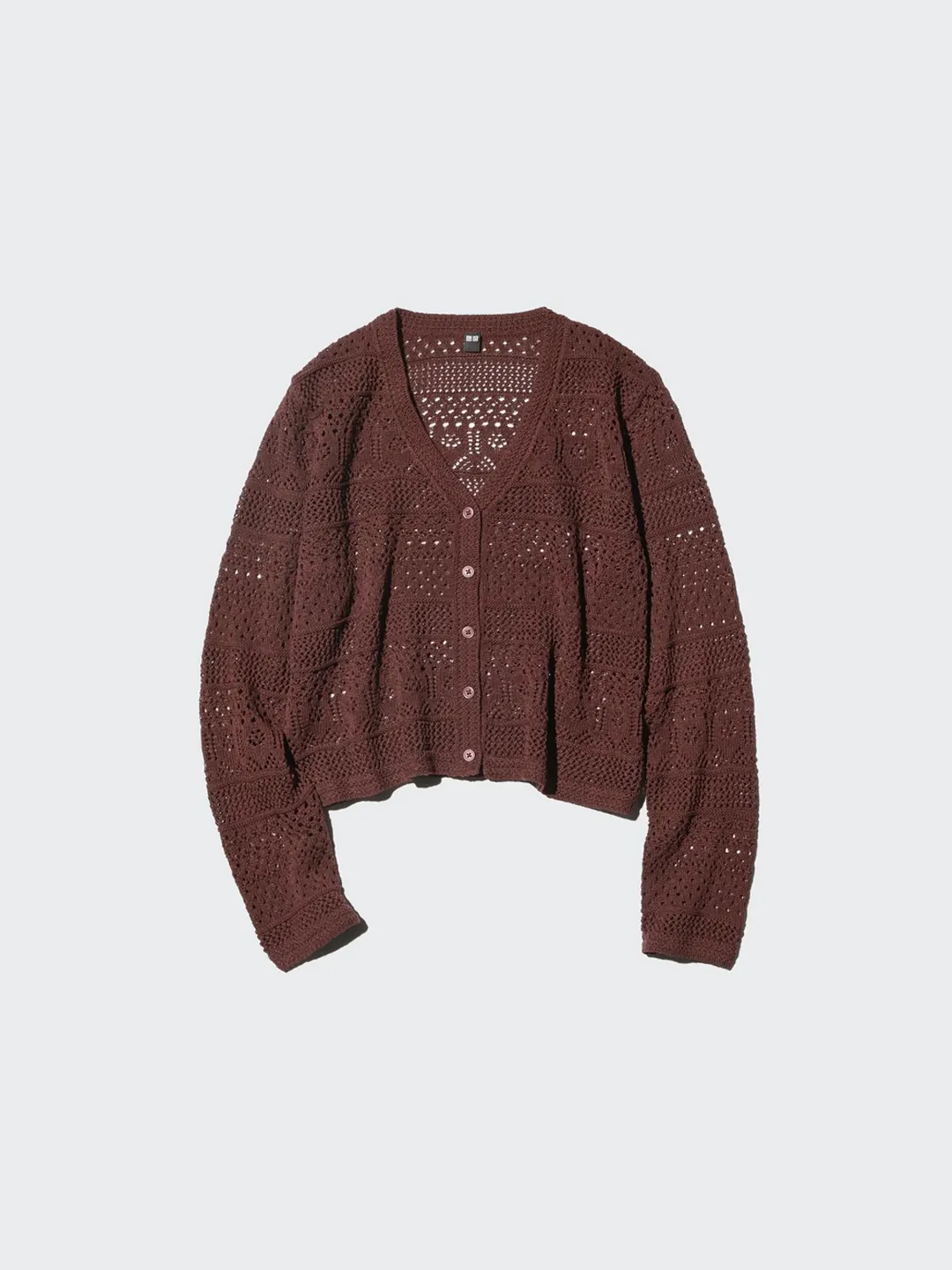 Ажурный кардиган с V-образным вырезом, Uniqlo