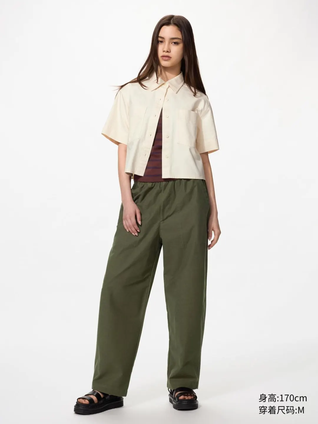 Брюки трикотажные объемного кроя длиной 7/8, Uniqlo
