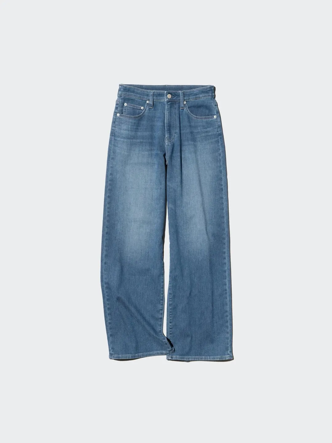 Джинсы прямого свободного кроя EZY с эффектом стирки, Uniqlo