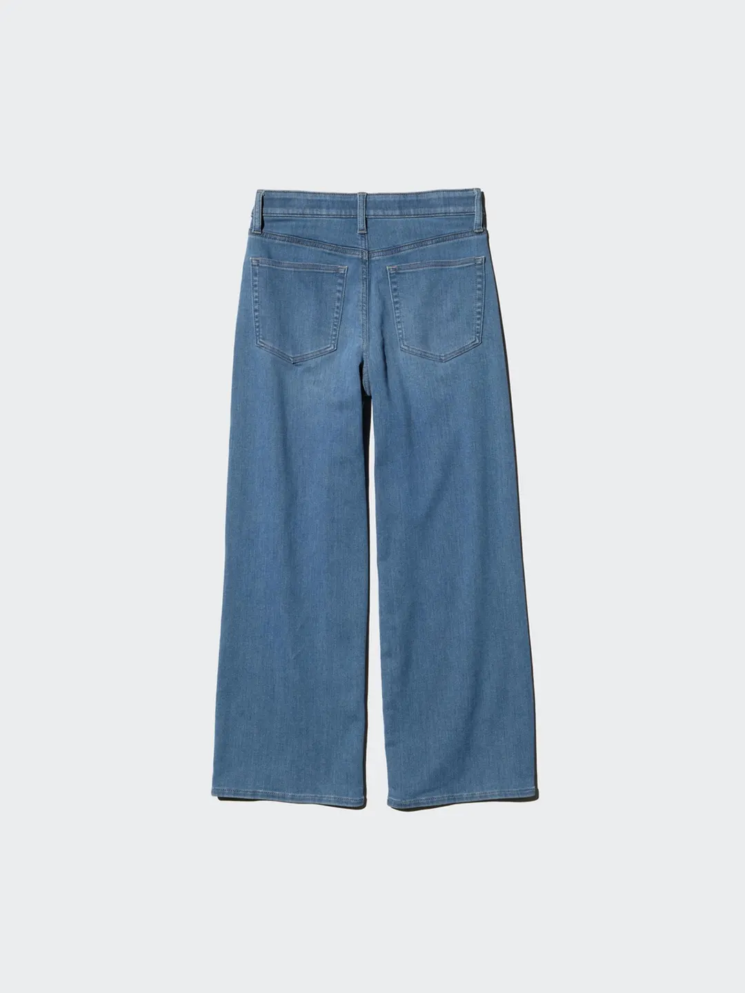 Джинсы укороченные прямого свободного кроя EZY с эффектом стирки, Uniqlo
