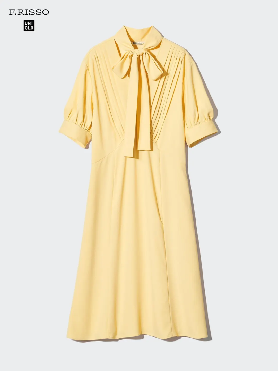 Платье с воротником-бантом и короткими рукавами, Uniqlo
