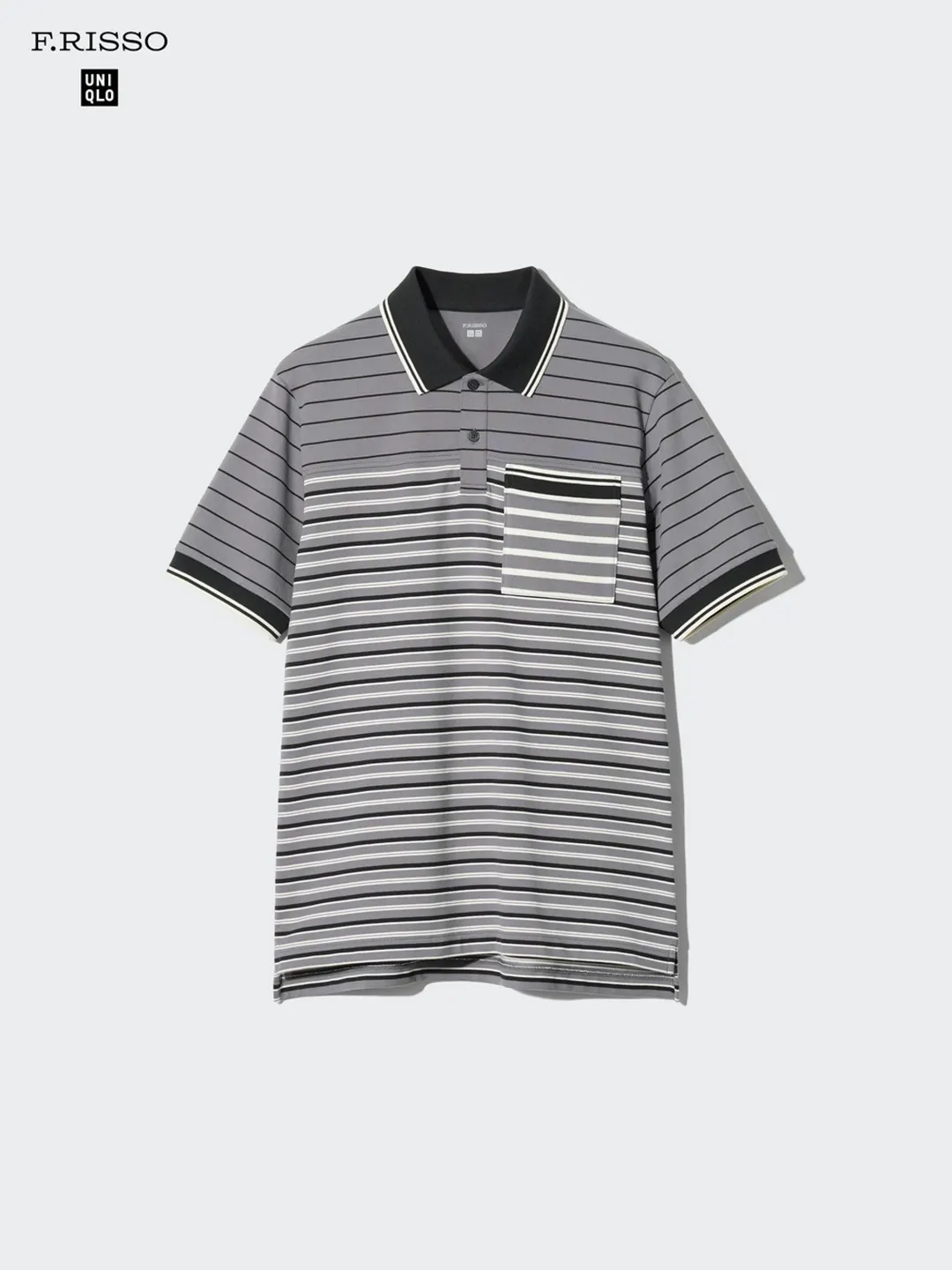 Поло облегающее быстросохнущее в полоску, Uniqlo