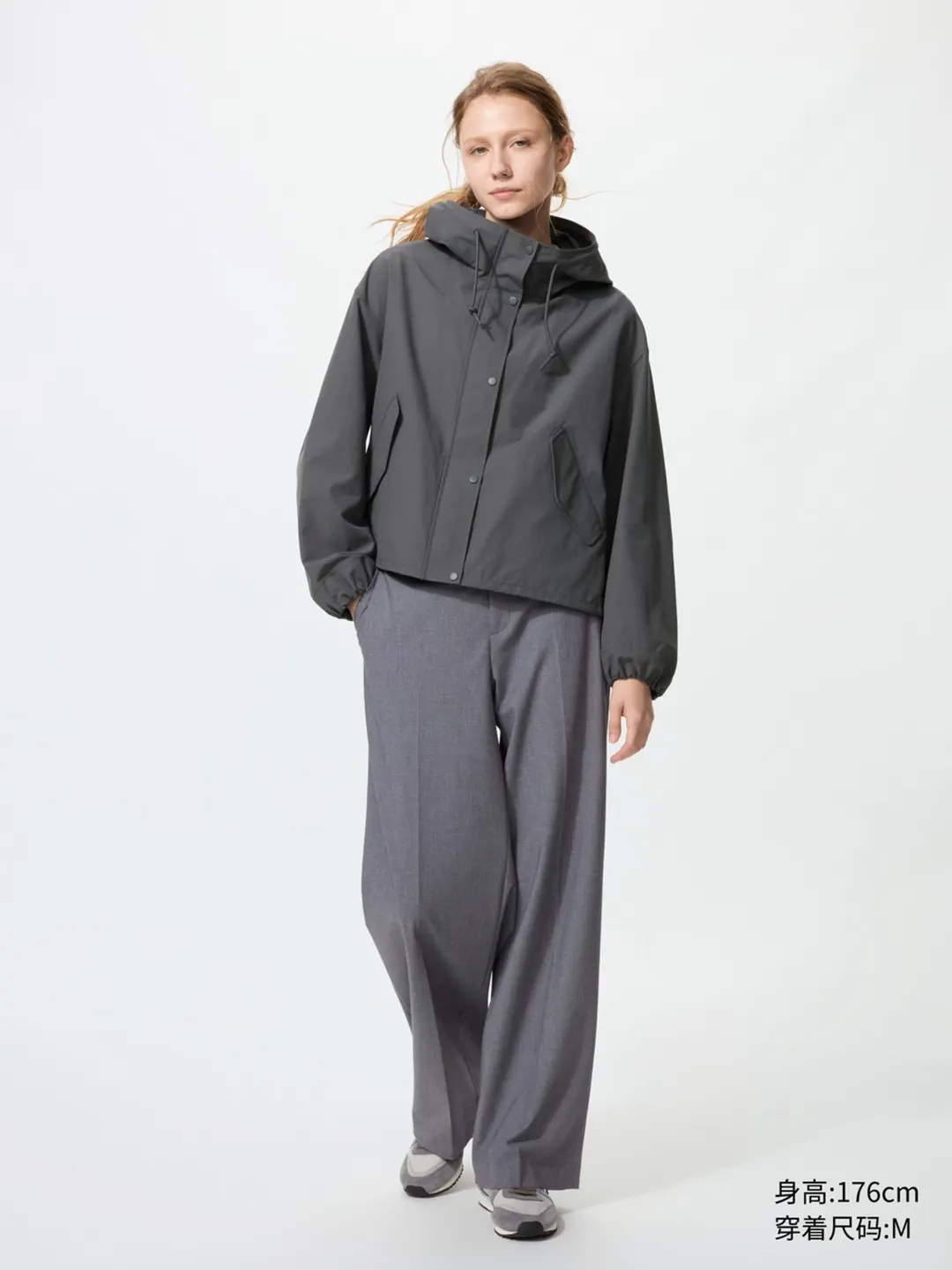 Укороченная повседневная куртка с капюшоном, Uniqlo