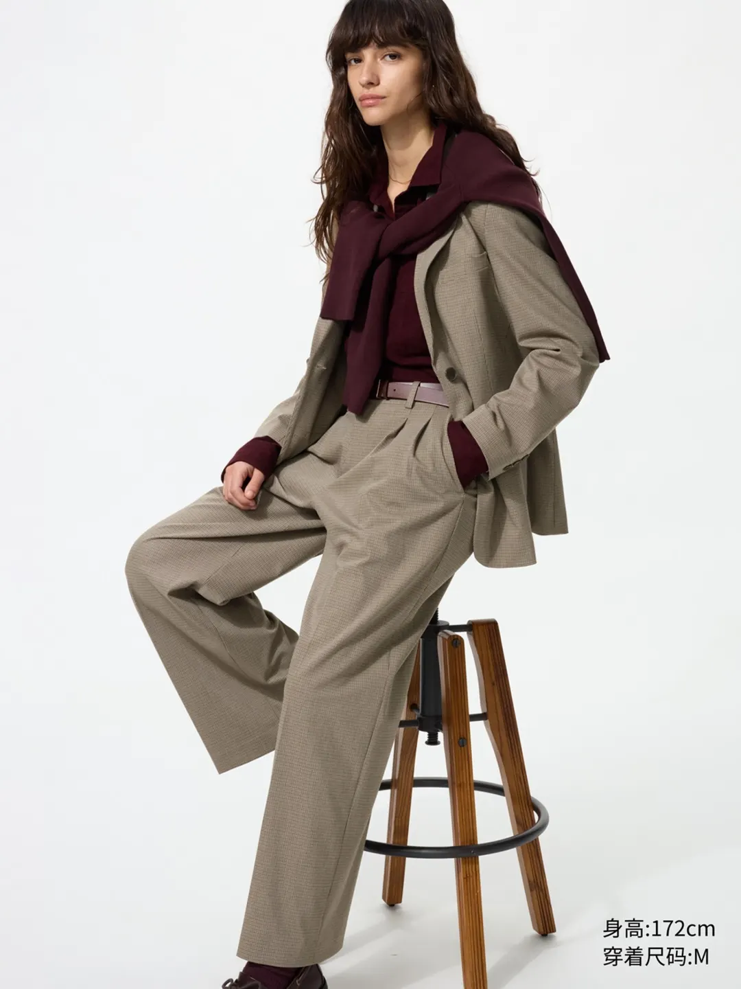 Брюки широкие эластичные со складками, Uniqlo