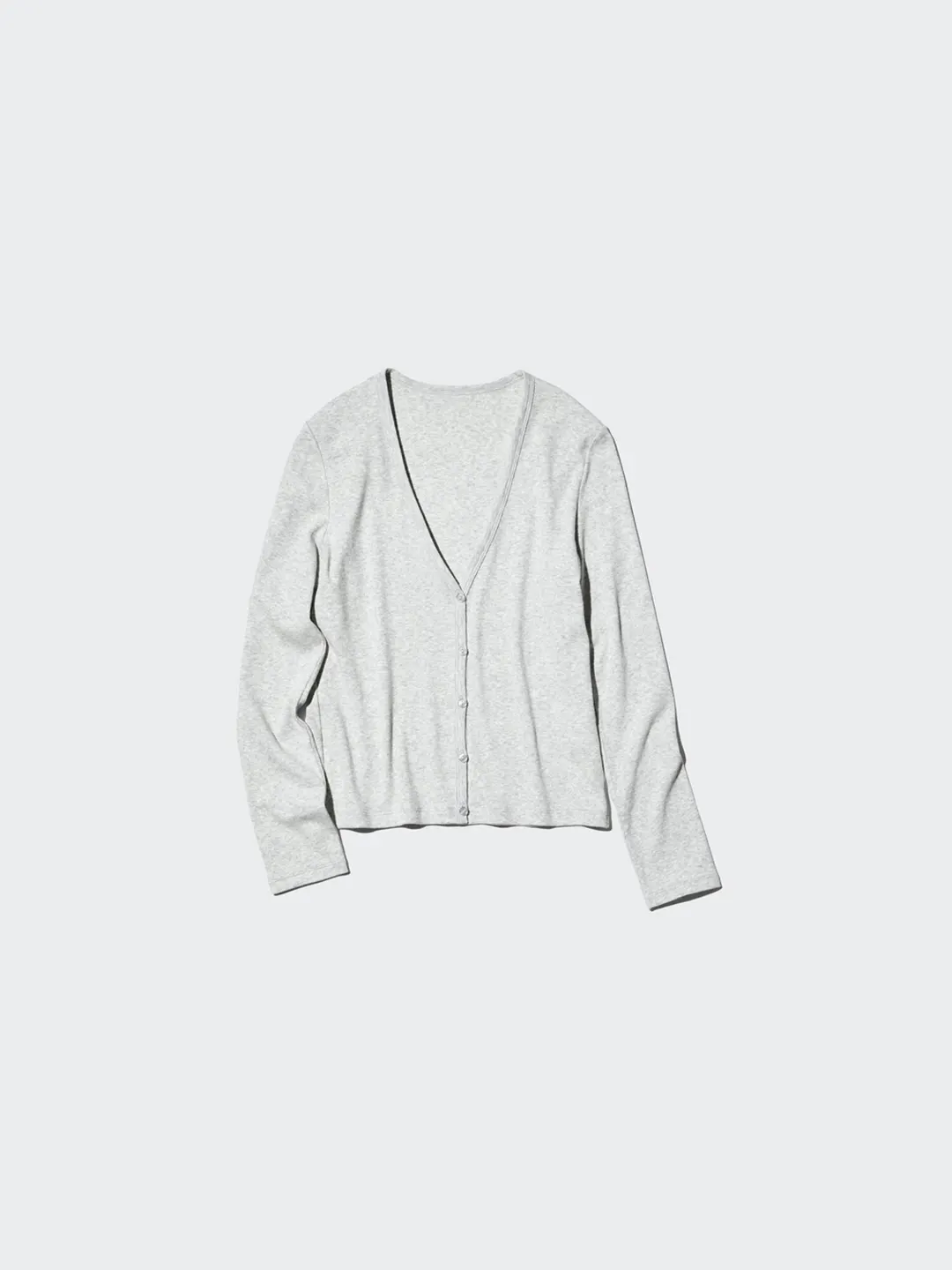 Кардиган в рубчик с V-образным вырезом, Uniqlo