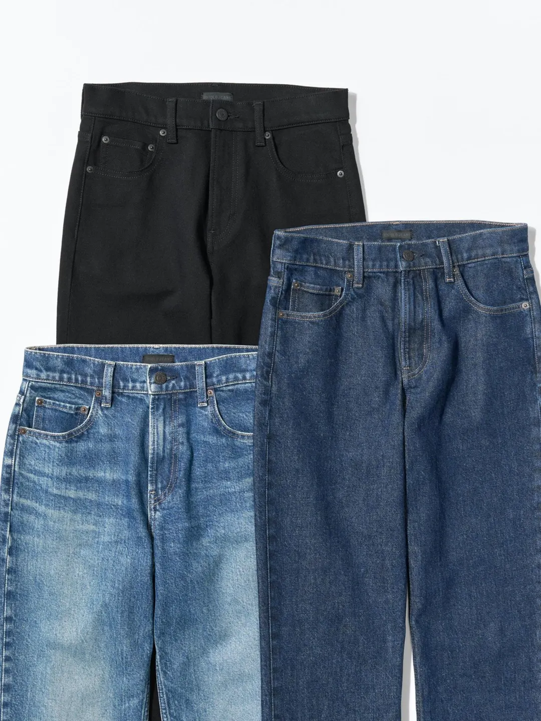 Джинсы облегающие прямого кроя с эффектом стирки, Uniqlo