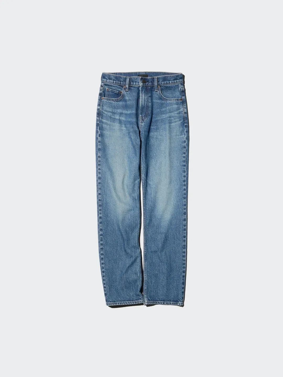 Джинсы облегающие прямого кроя с эффектом стирки, Uniqlo