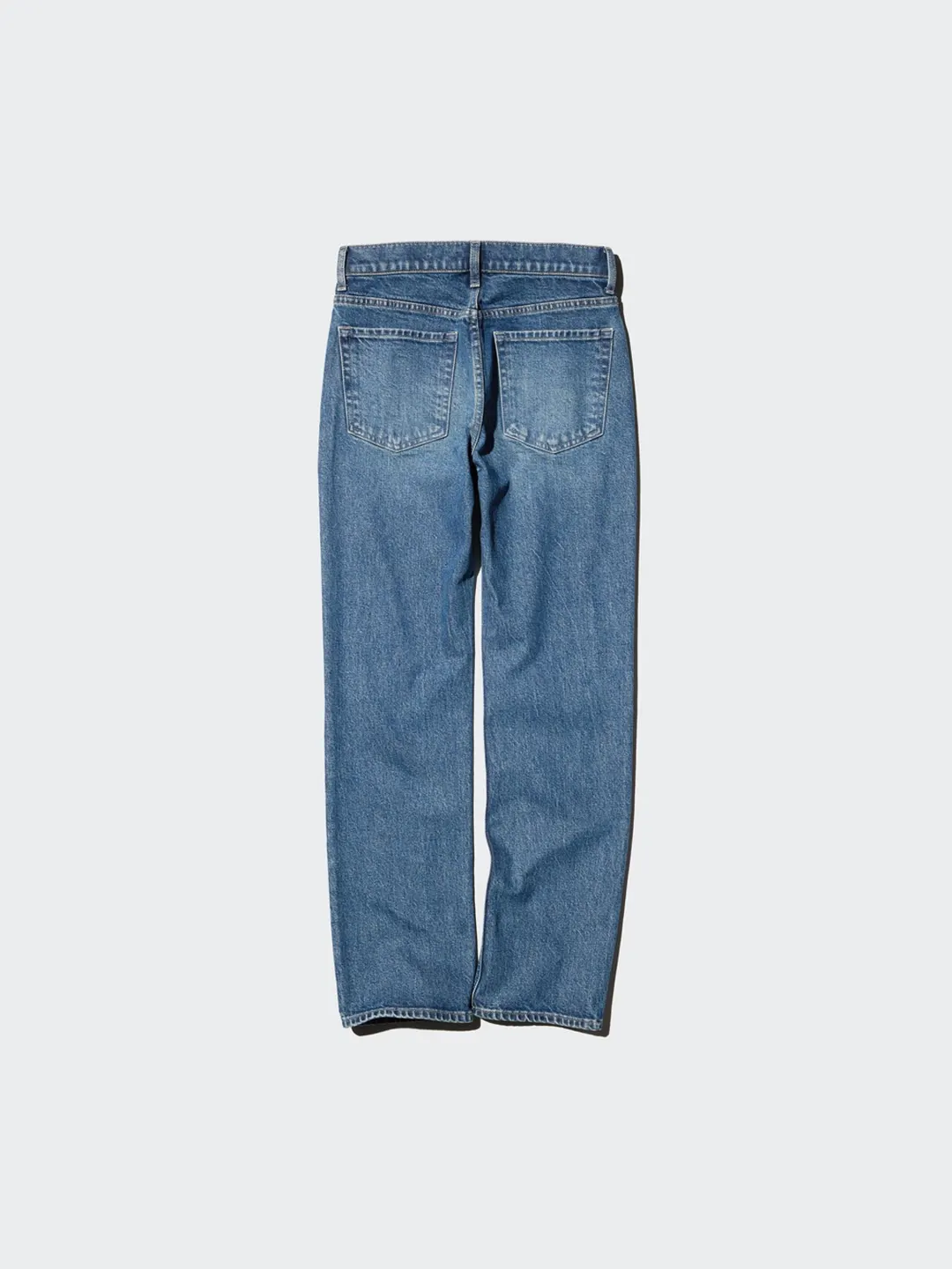 Джинсы облегающие прямого кроя с эффектом стирки, Uniqlo