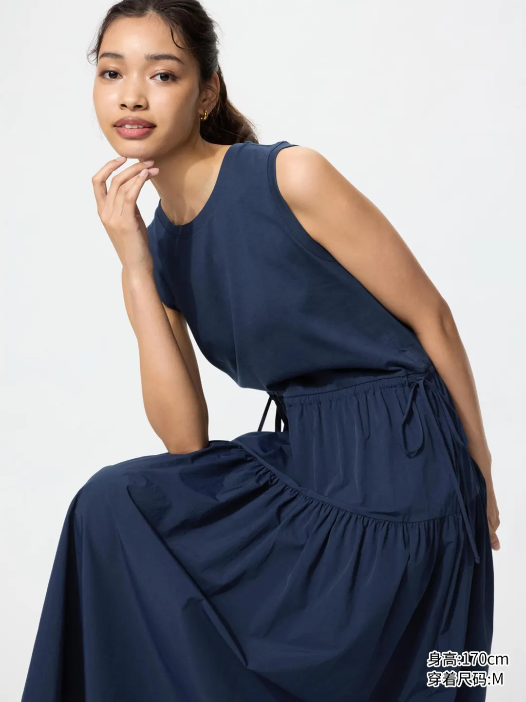 Многослойное платье без рукавов со вставками, Uniqlo