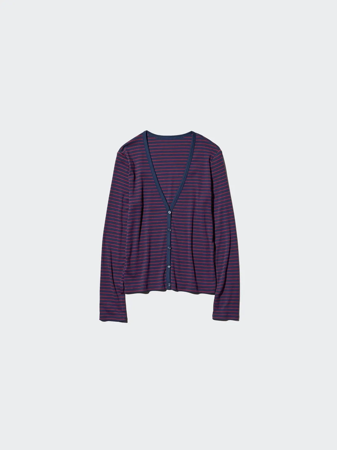 Кардиган в рубчик с V-образным вырезом, Uniqlo