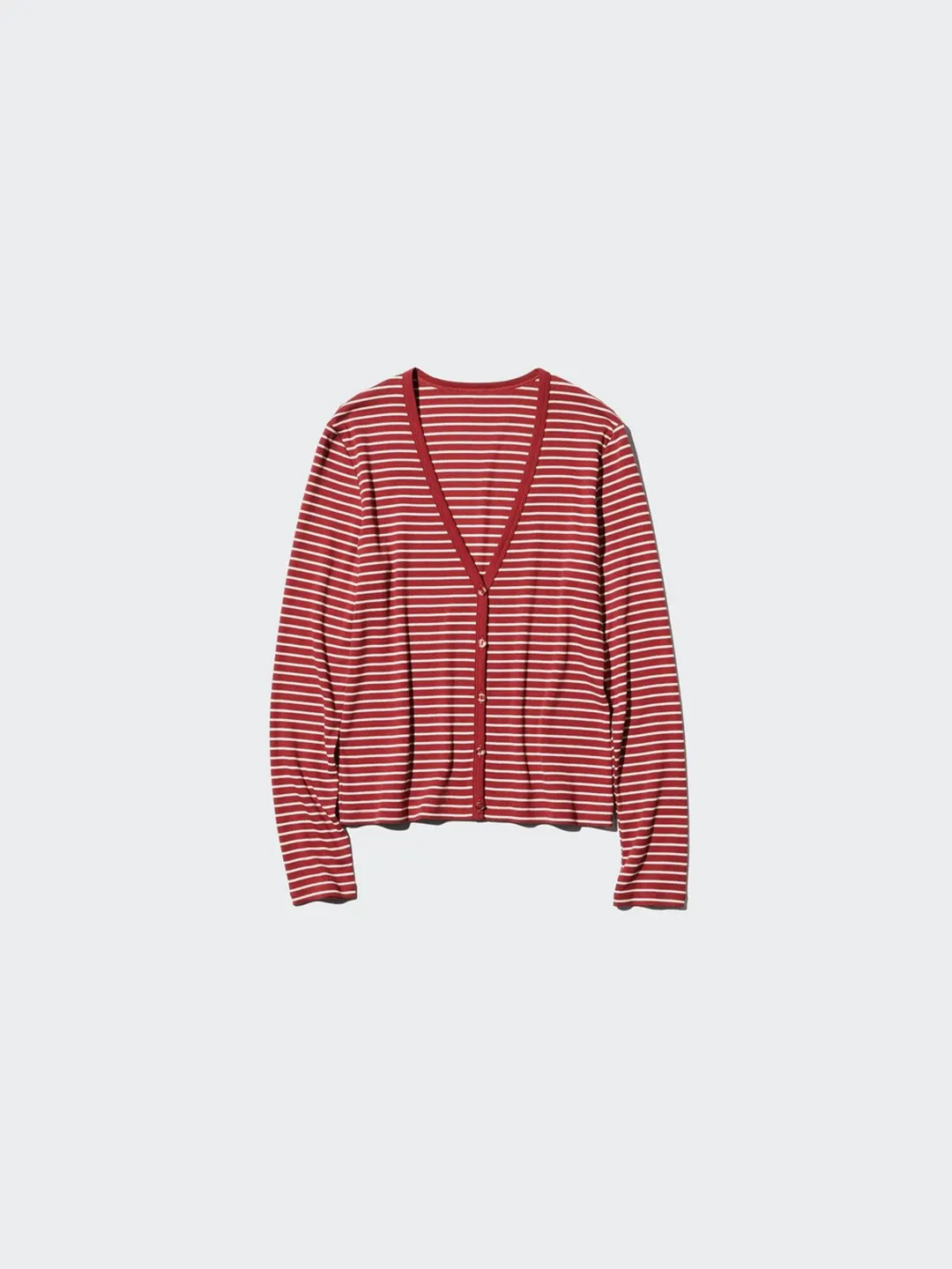 Кардиган в рубчик с V-образным вырезом, Uniqlo