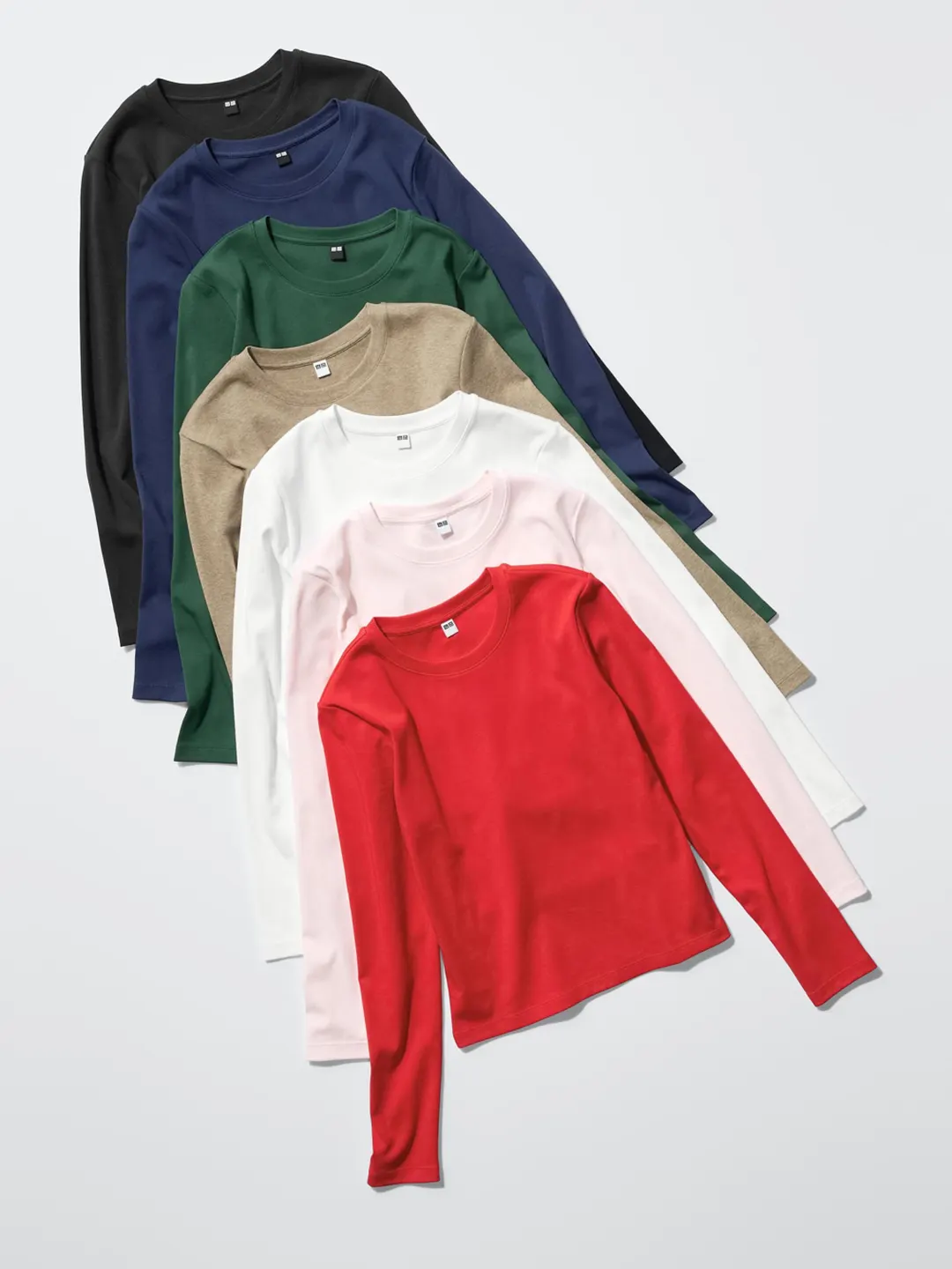 Лонгслив укороченный с круглым вырезом, Uniqlo