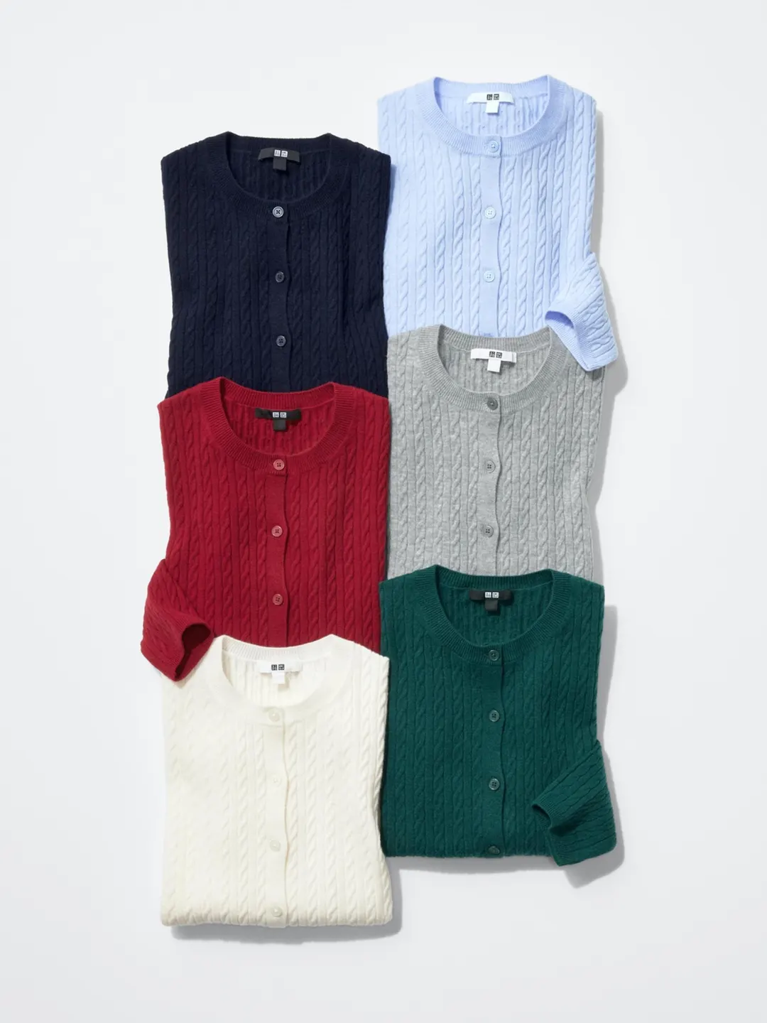 Кардиган фактурной вязки с круглым вырезом, Uniqlo