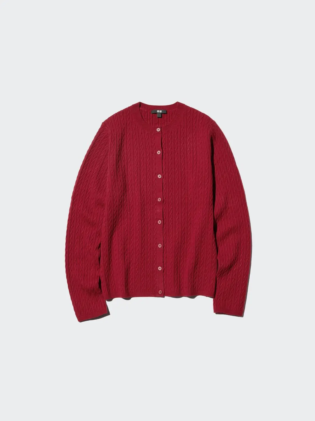 Кардиган фактурной вязки с круглым вырезом, Uniqlo