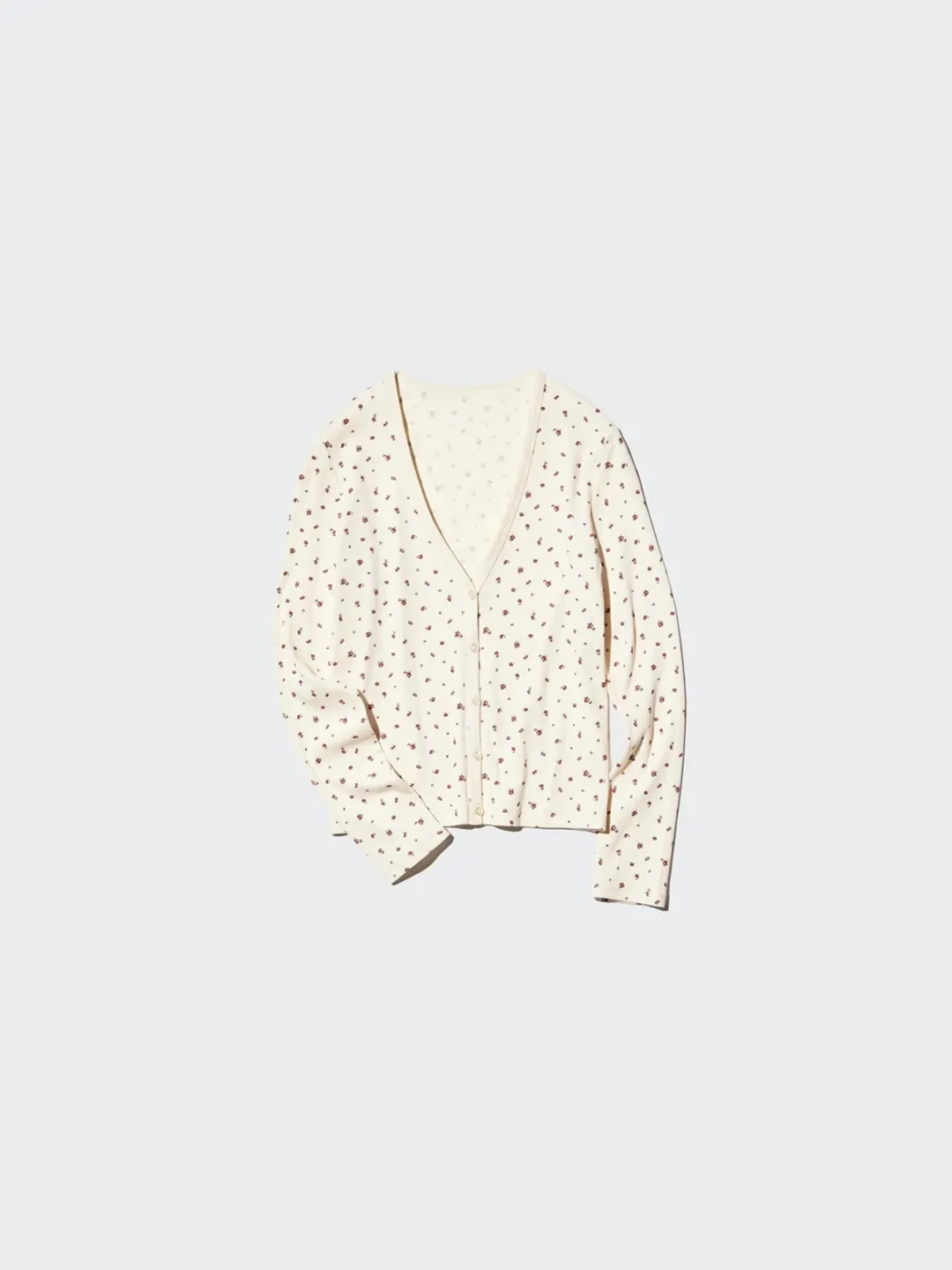 Кардиган в рубчик с V-образным вырезом, Uniqlo