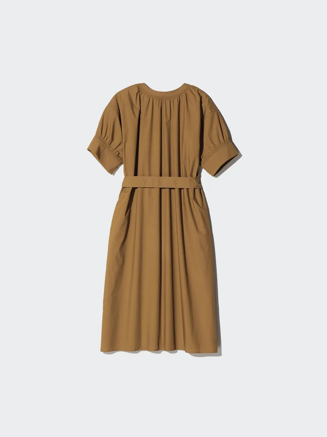 Платье с короткими рукавами-фонариками из смесового хлопка, Uniqlo