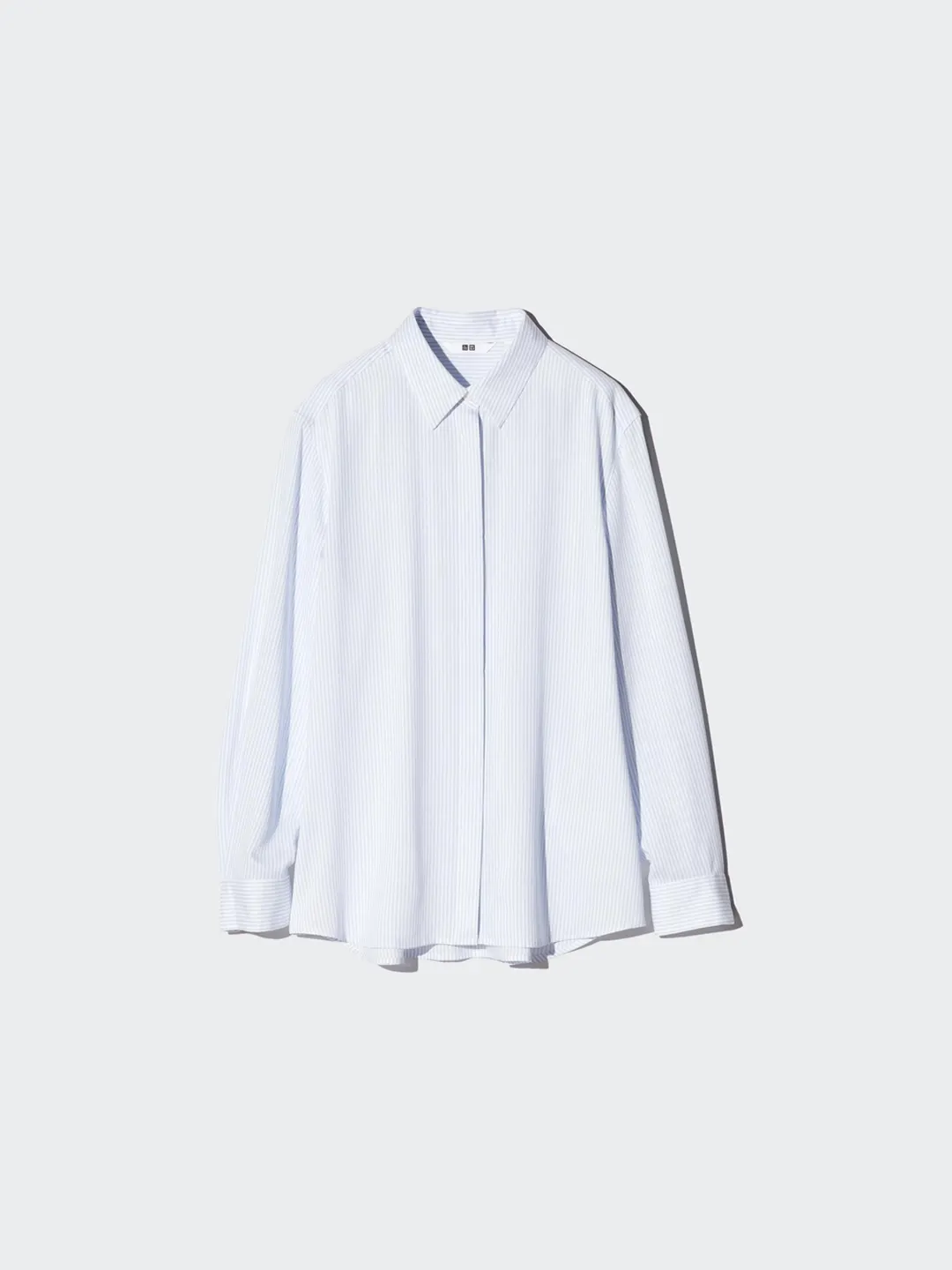 Рубашка фактурная в полоску с длинными рукавами, Uniqlo