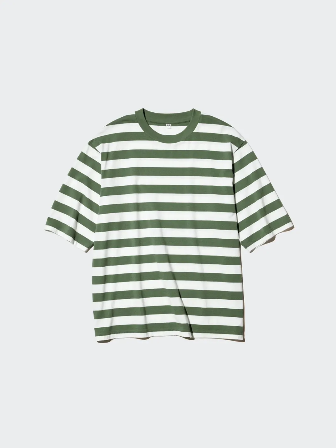 Футболка свободного кроя в полоску с рукавами до локтя, Uniqlo