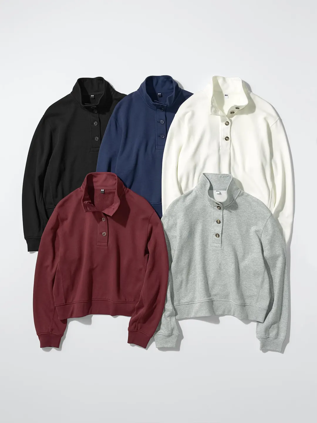 Свитшот с воротником на пуговицах, Uniqlo