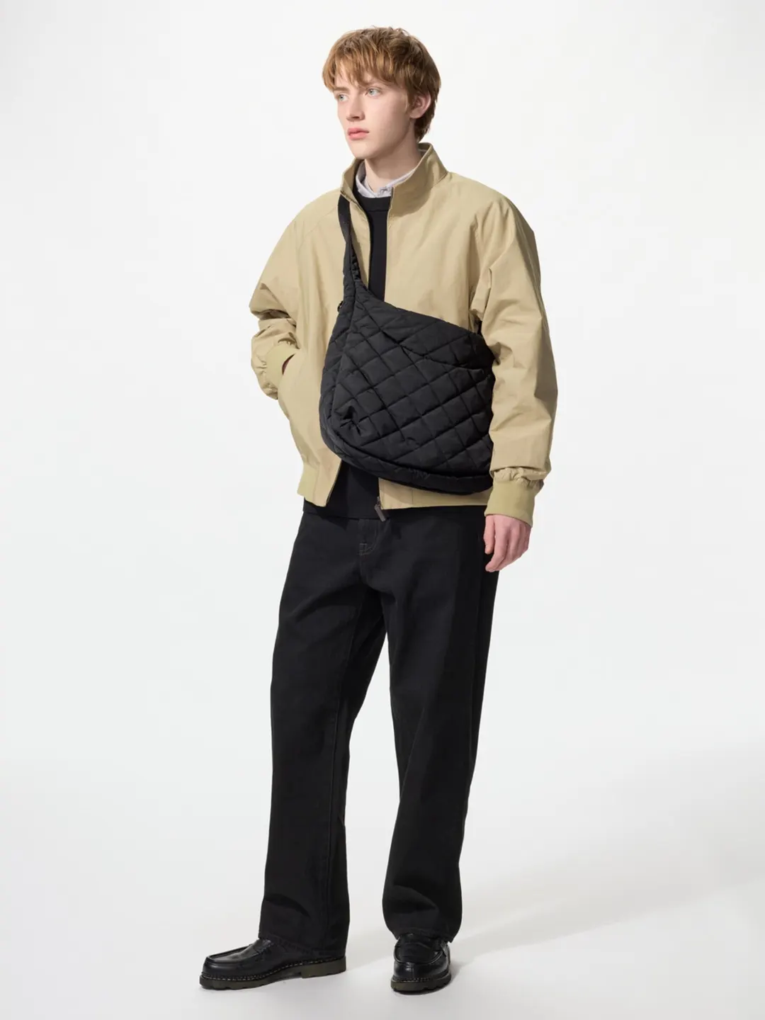 Сумка объемная через плечо со стежкой, Uniqlo