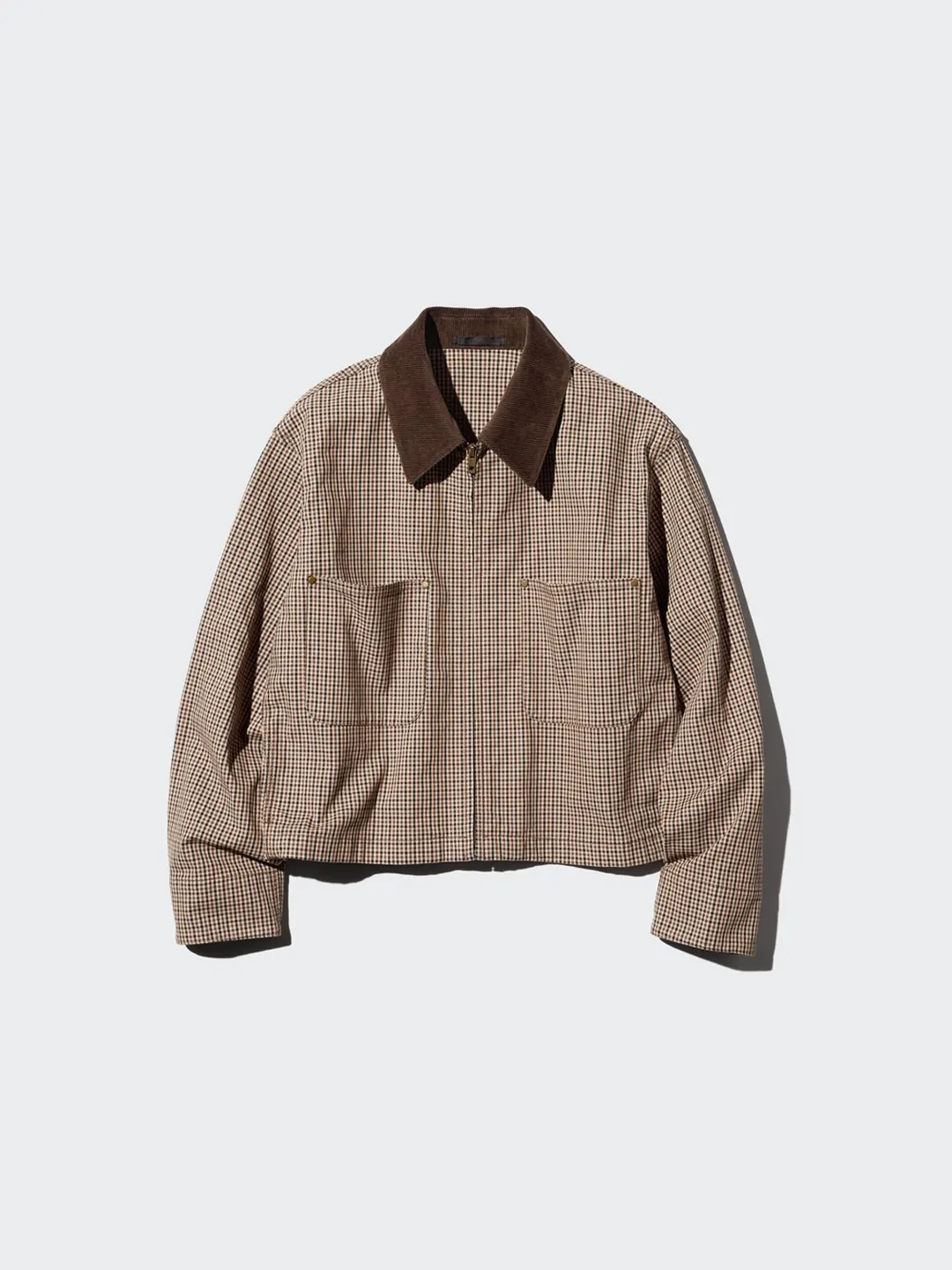 Короткая куртка в клетку на молнии, Uniqlo