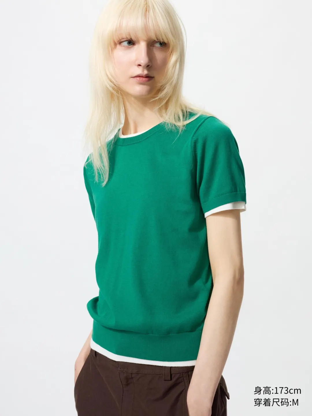 Джемпер из смеси хлопка и модала с короткими рукавами, Uniqlo