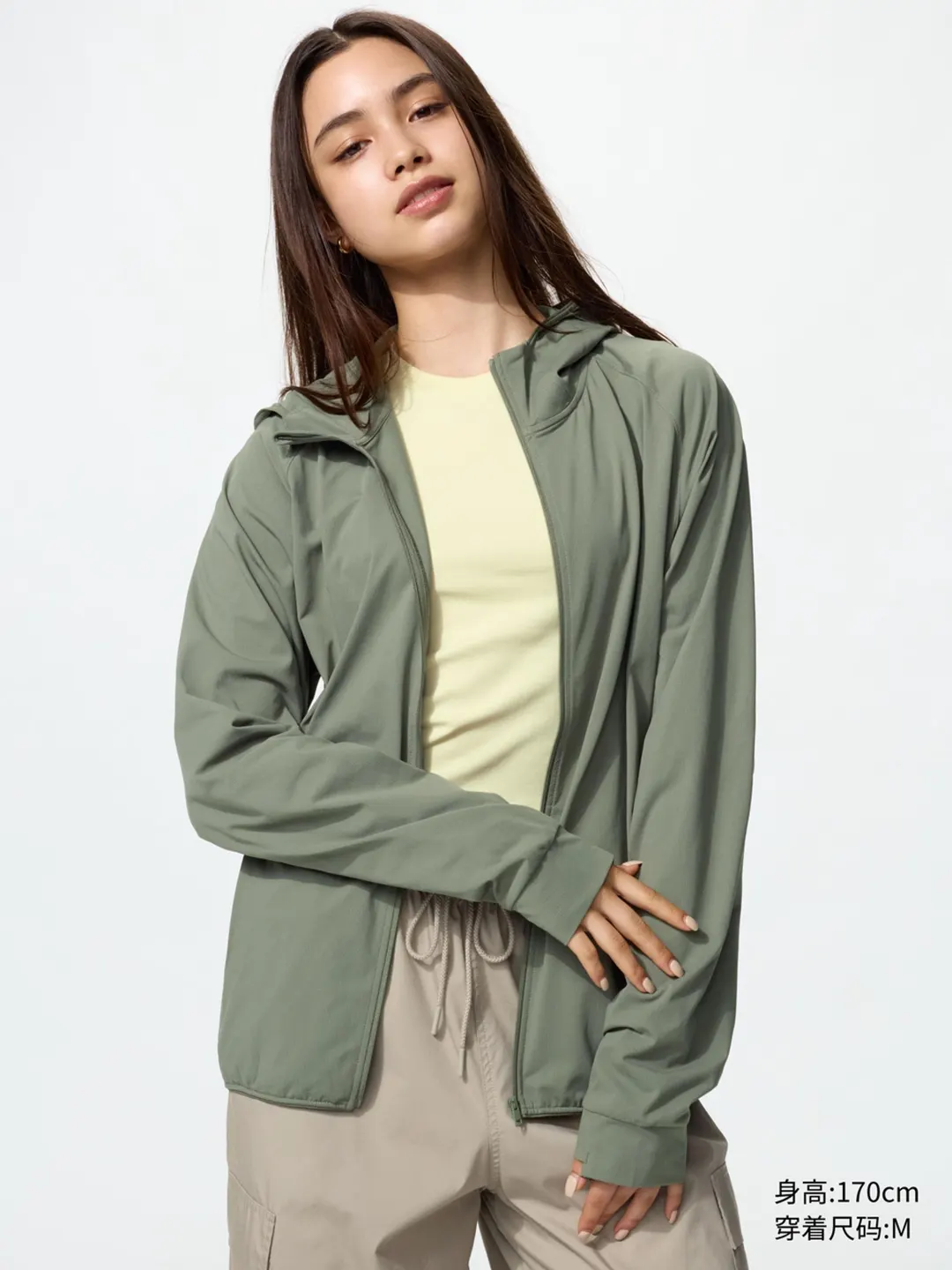 Толстовка DRY-EX быстросохнущая эластичная с защитой от ультрафиолета, Uniqlo