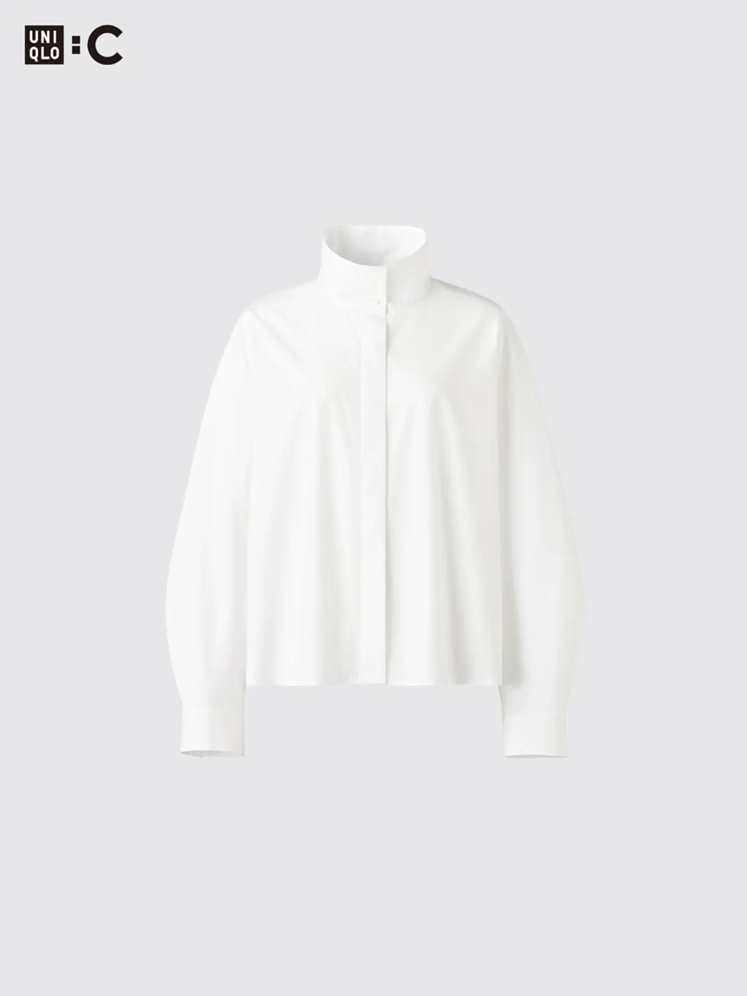 Рубашка из хлопка со воротником-стойкой, Uniqlo