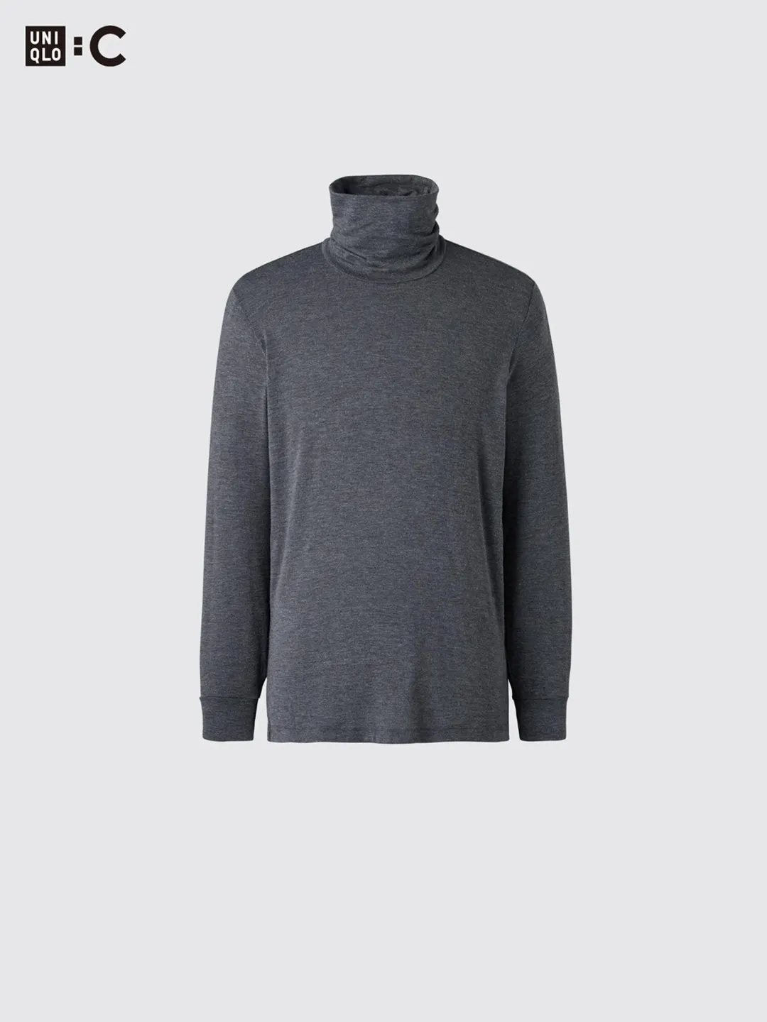 Лонгслив HEATTECH с воротником-гольфом из смесового кашемира, Uniqlo