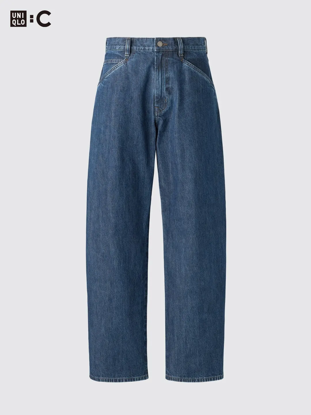 Джинсы объемного кроя с эффектом стирки, Uniqlo