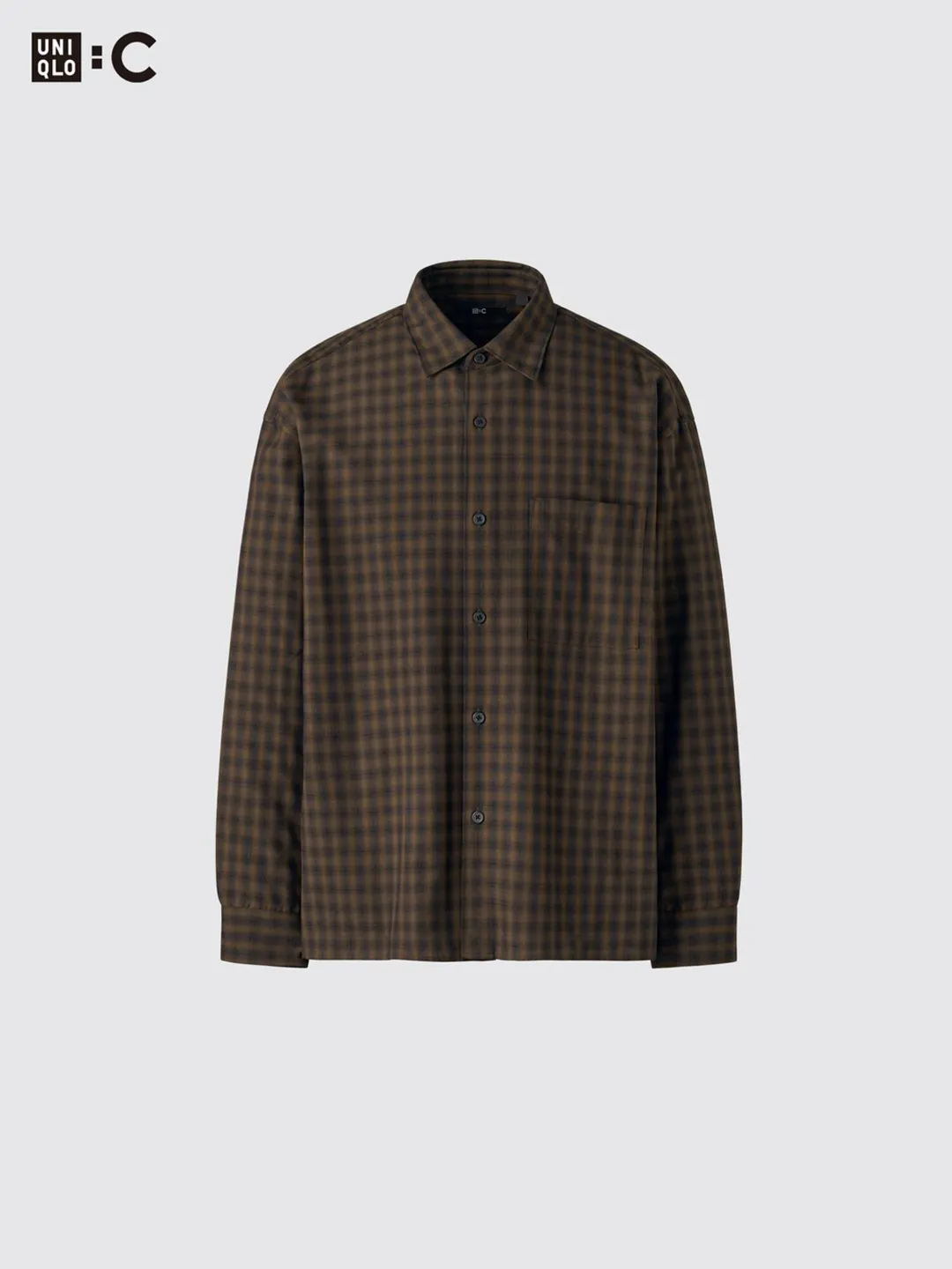 Рубашка в клетку из немнущейся ткани, Uniqlo