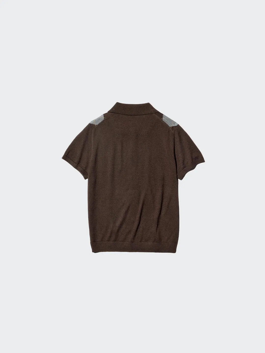 Кардиган-поло из смесовой тонкой шерсти мериноса с короткими рукавами, Uniqlo
