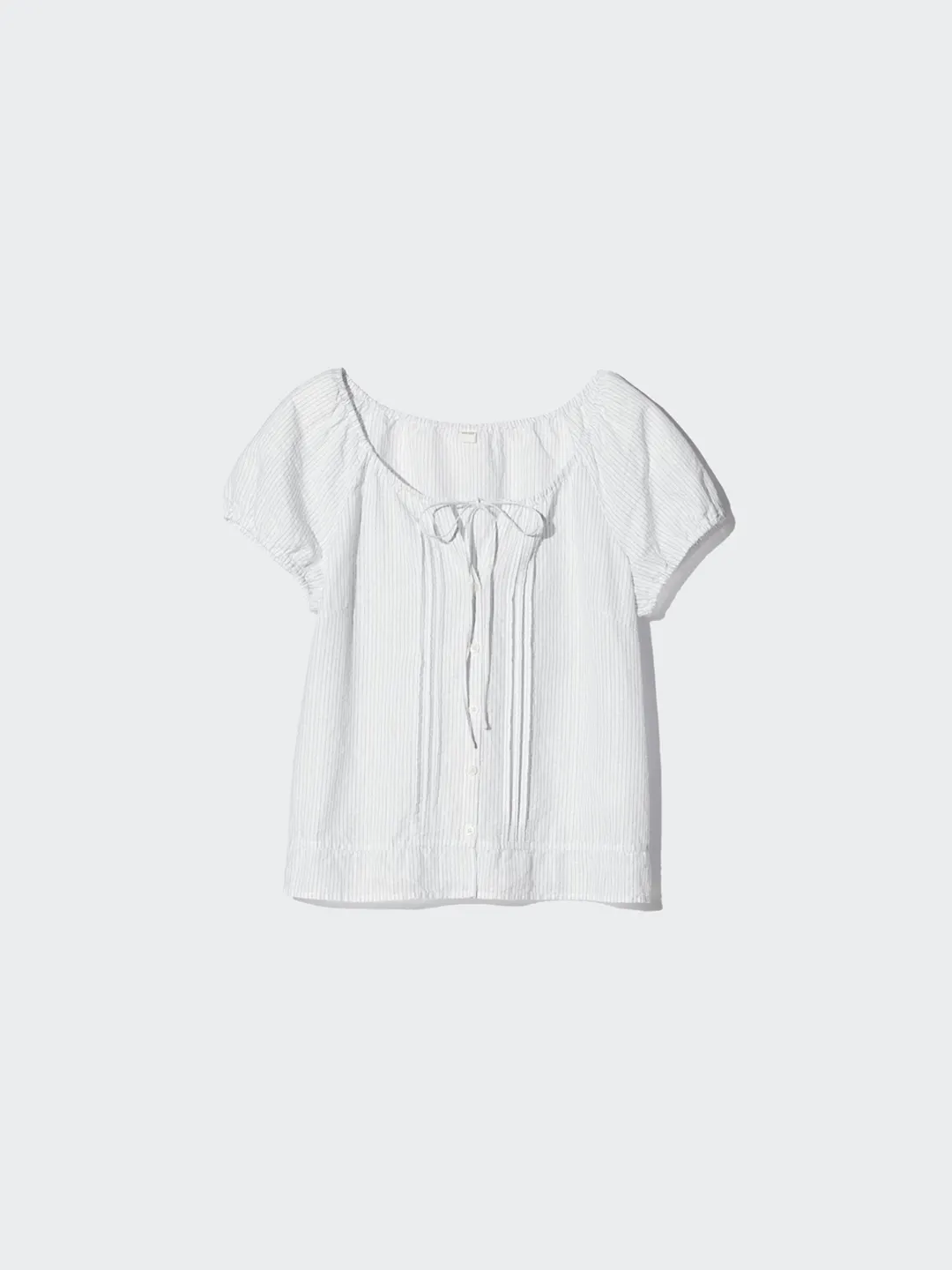 Рубашка с U-образным вырезом из смесового льна с короткими рукавами, Uniqlo