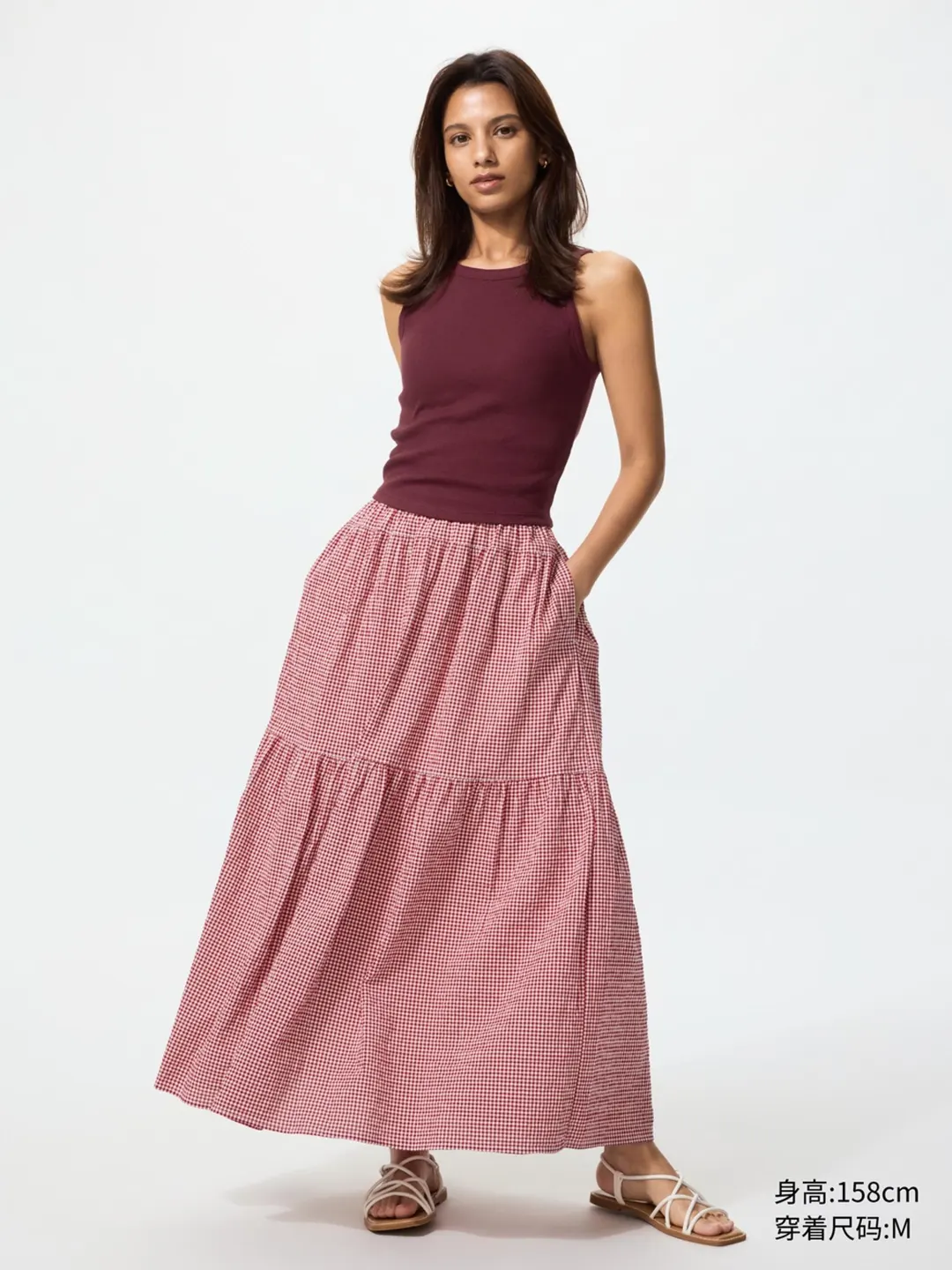 Юбка макси многоярусная, Uniqlo